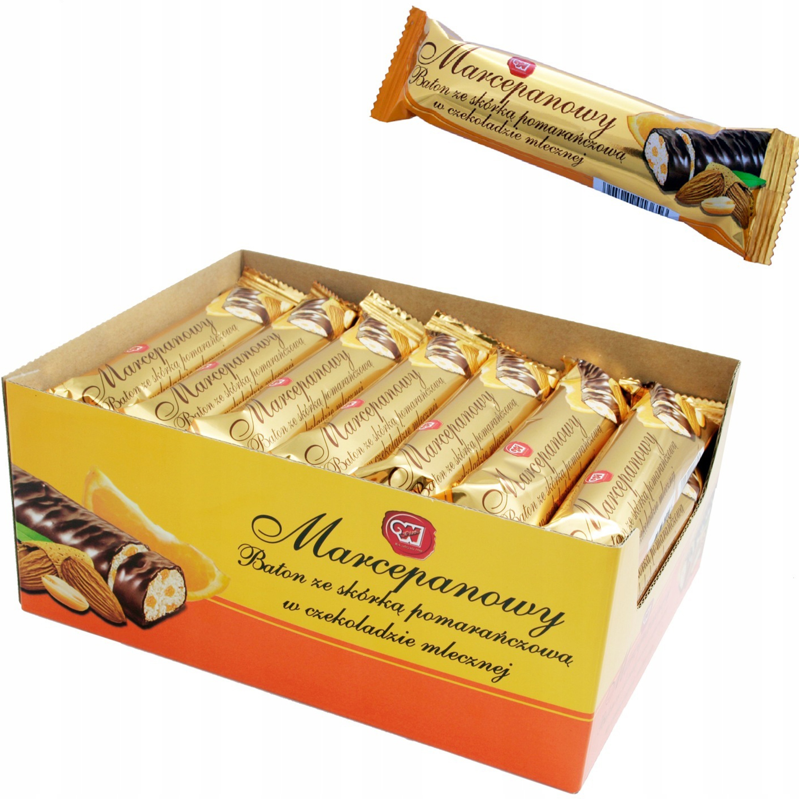 Levně Marcipán tyčinka v dezertní čokoládě, sada s pomerančovou kůrou 28 ks