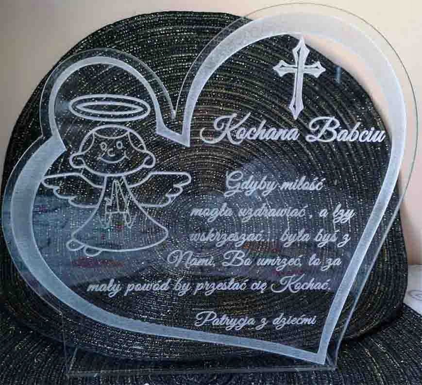 Podstawka pod znicz Statuetka Grawer XL (15cm) Materiał szkło akrylowe