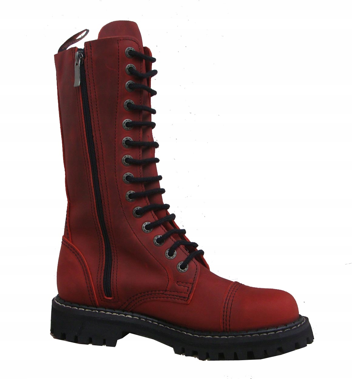 GLANY KMM Czerwone Bordowe 14 dziur Rozpinane Wysokie ORYGINAŁ Rozmiar 41