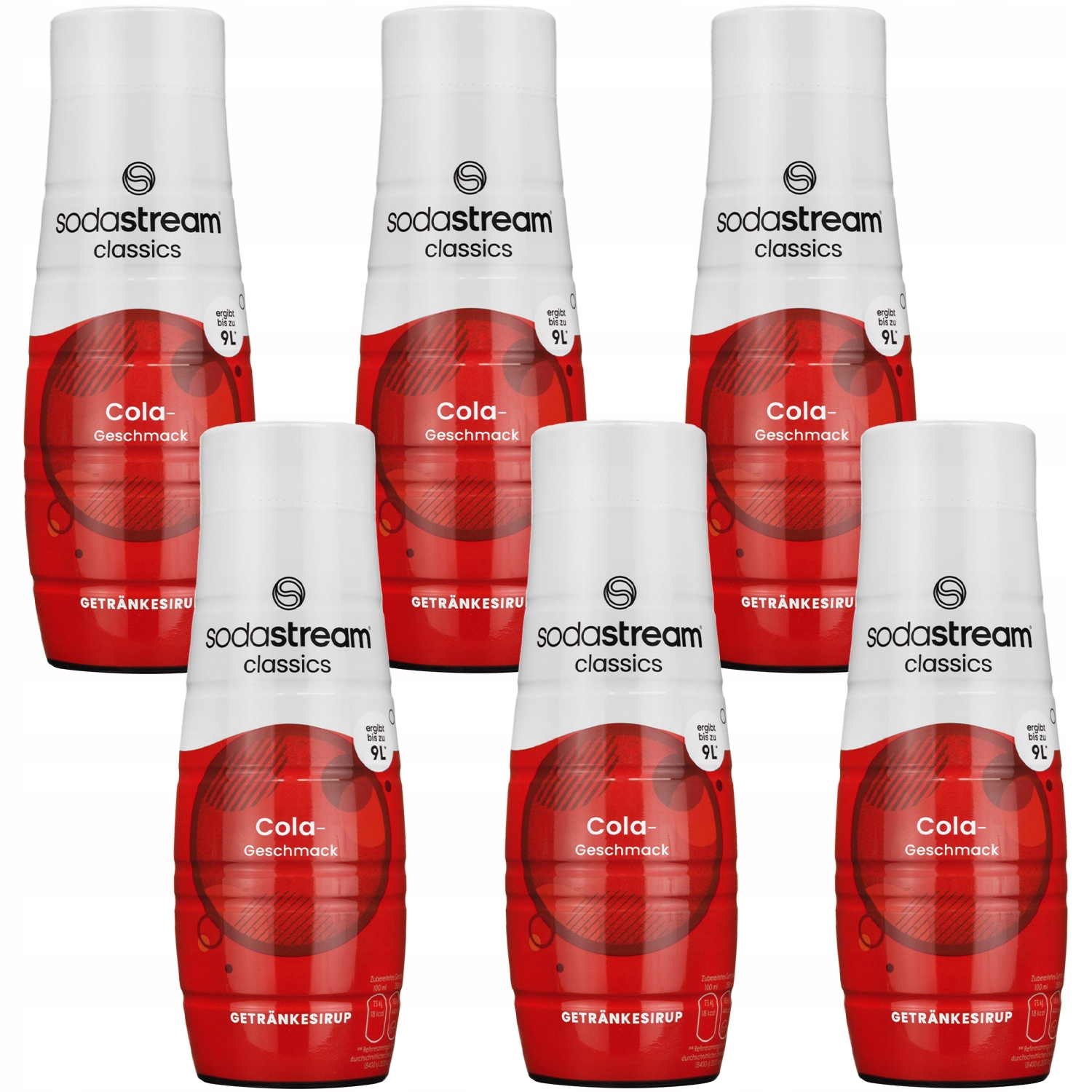 6 x sirup Cola Classic Výrobník Sody Sodastream Koncentrát Šťáva Do Vody 9L Nápoje