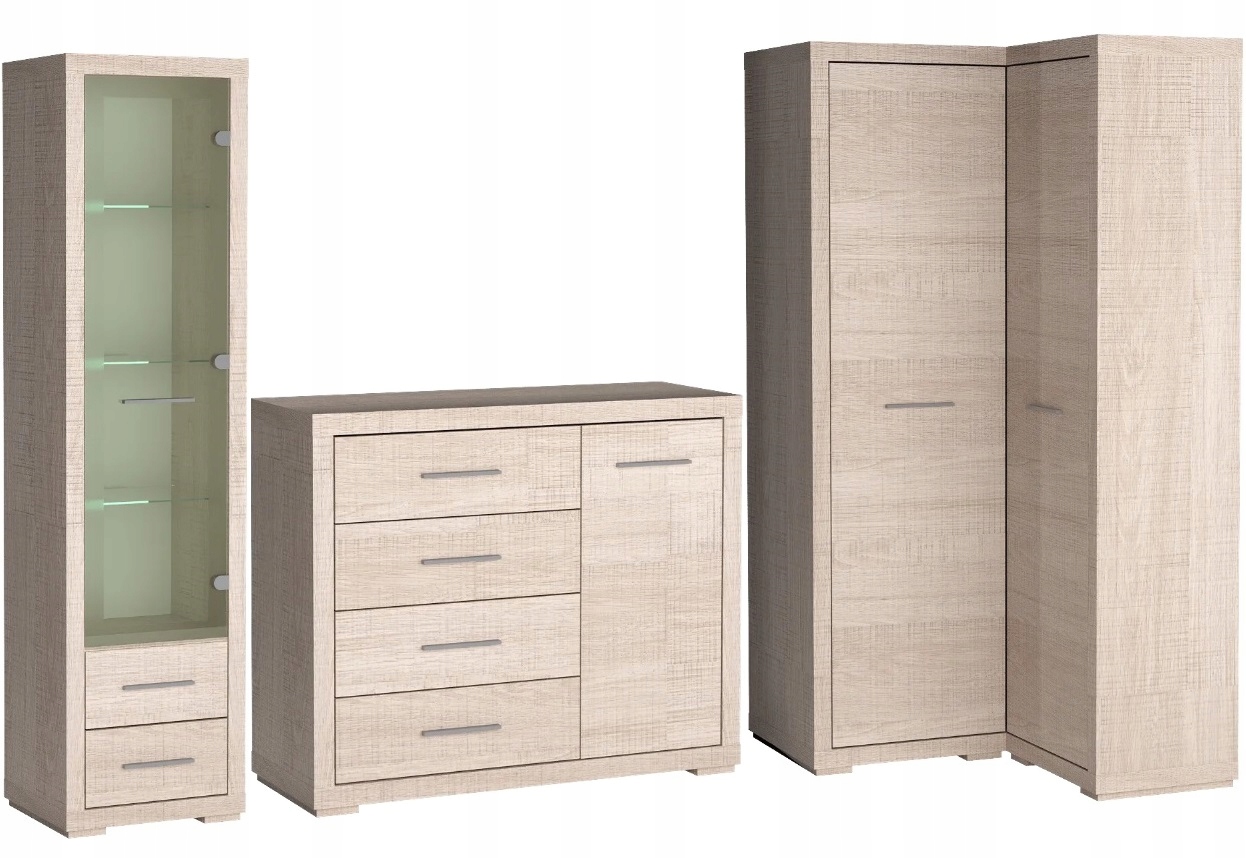 witryna wąska wysoka regał zamykany szybą Vegas 12 Kolekcja vegas