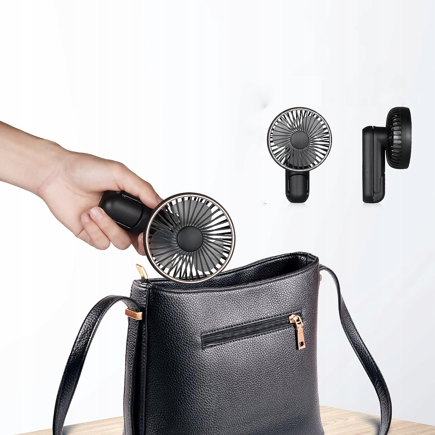 MINI WENTYLATOR RĘCZNY ELEKTRYCZNY SKŁADANY O 180° PRZENOŚNY USB 2000 MAH Model Handheld Fan