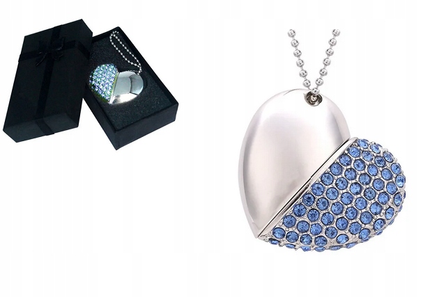 Pendrive Usb 32 Gb Damski Naszyjnik Serce 406