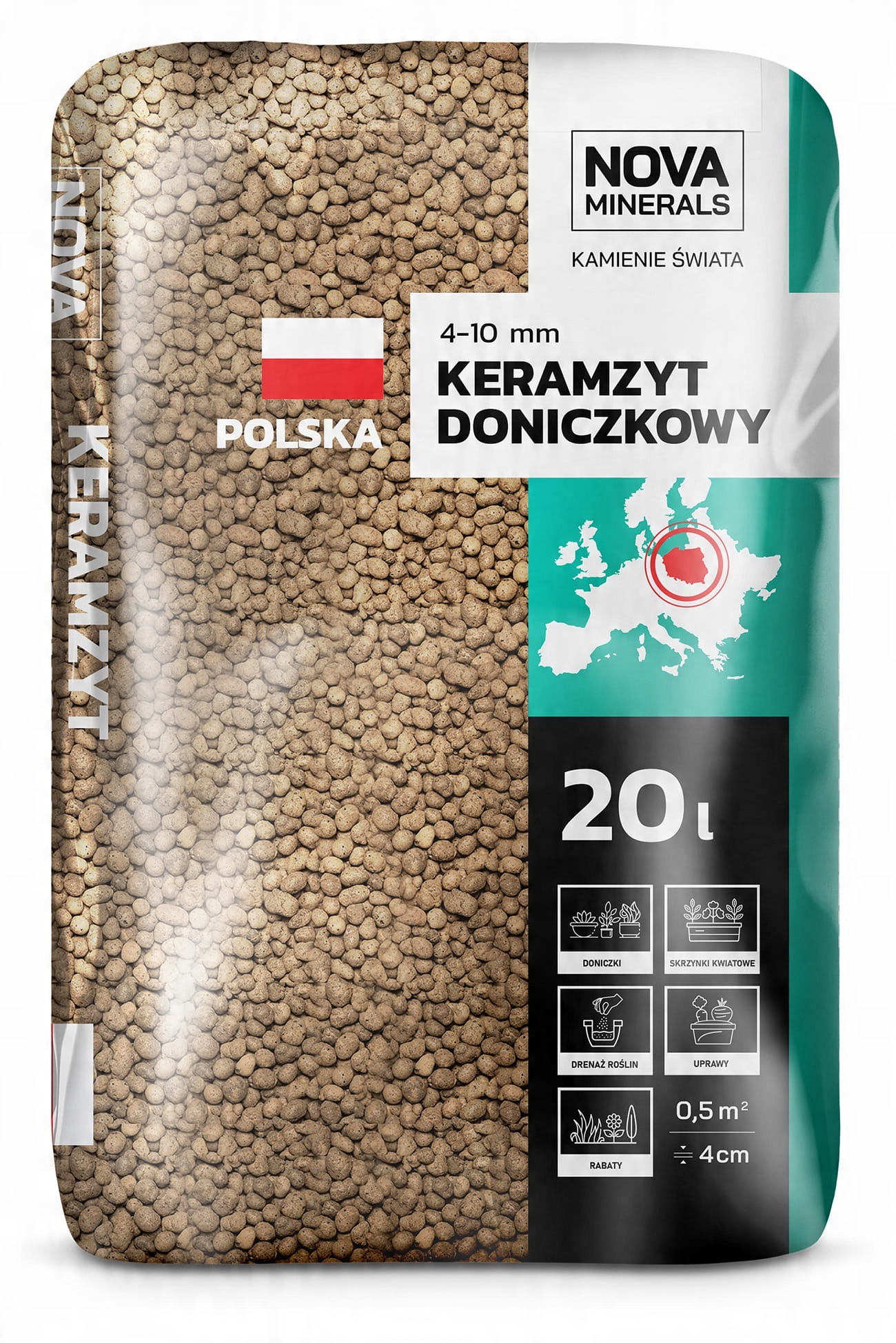 

Keramzyt Doniczkowy 20 L Hydroponika Drenaż 4-10MM