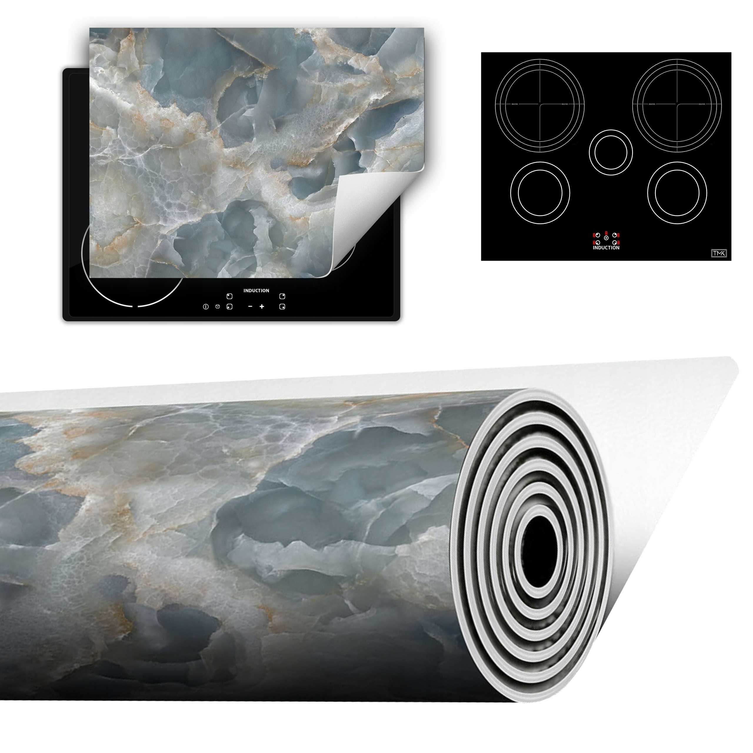 Vinylová Podložka Do Kuchyně Více Místa 70x52 šedá mramor