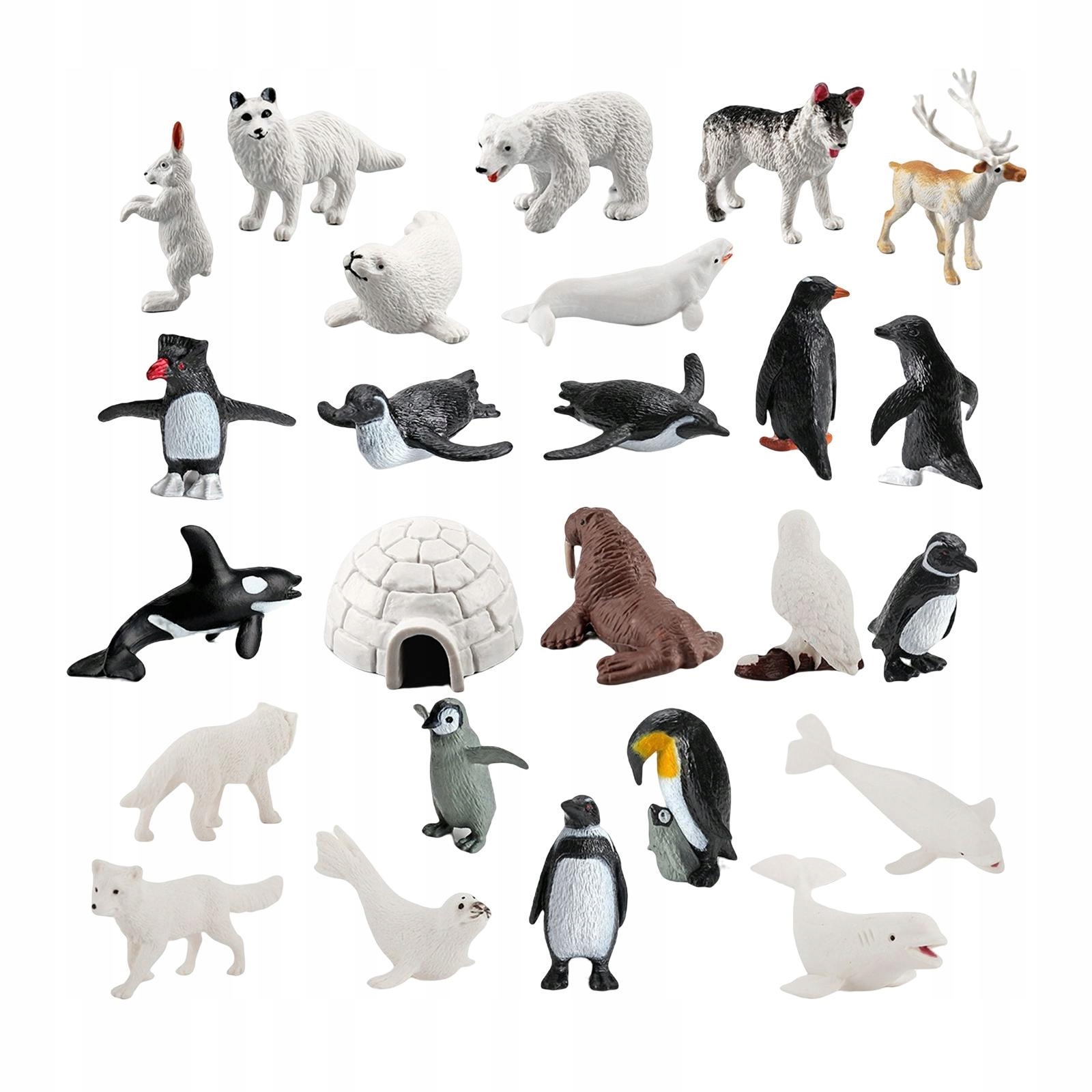 

26 Figurki zwierząt polarnych Zestaw figurek