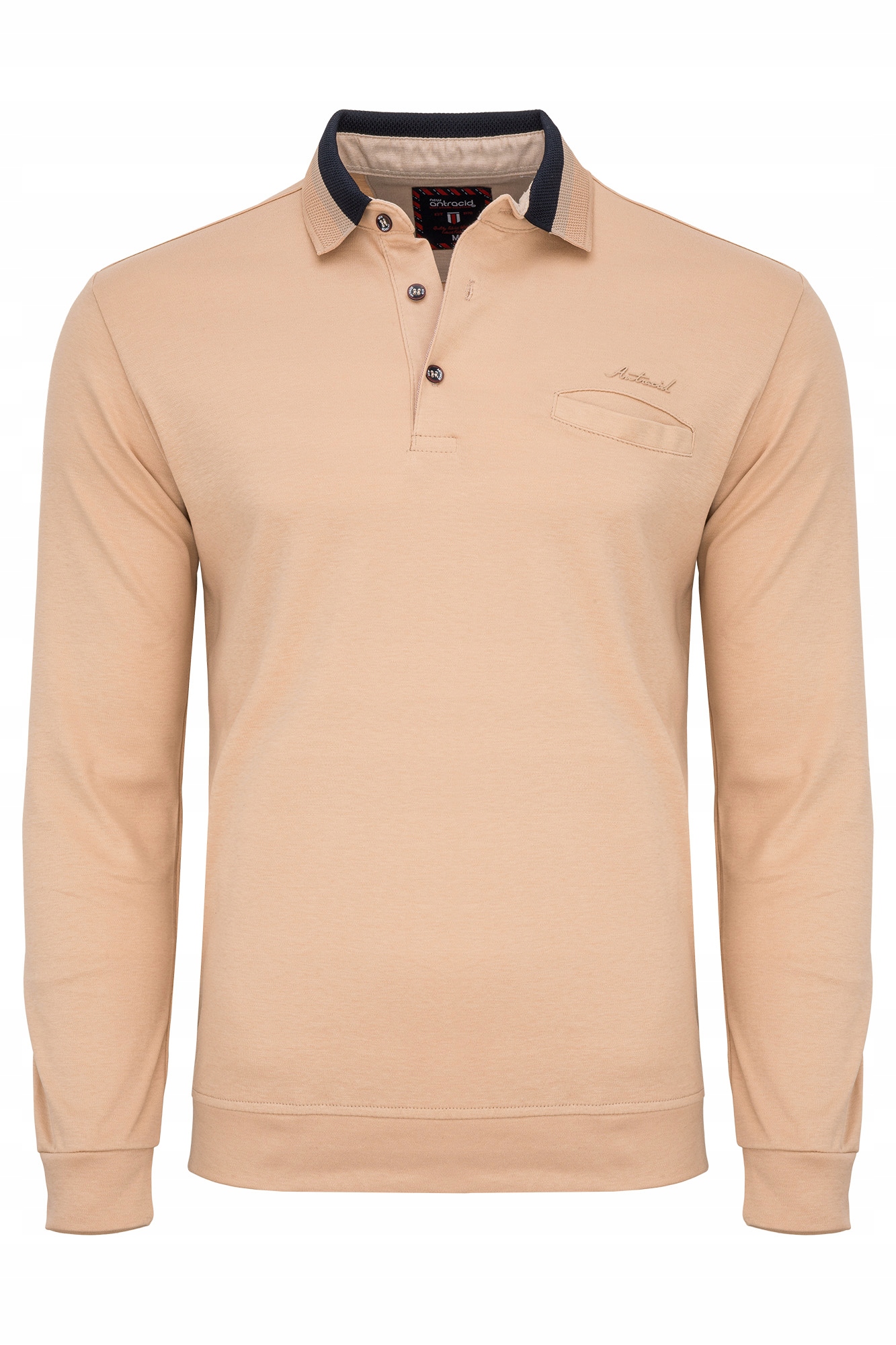 Long Halenka Pánská Béžová Mikina Polovka Kapsička Dlouhý Rukáv 100% Bavlna L