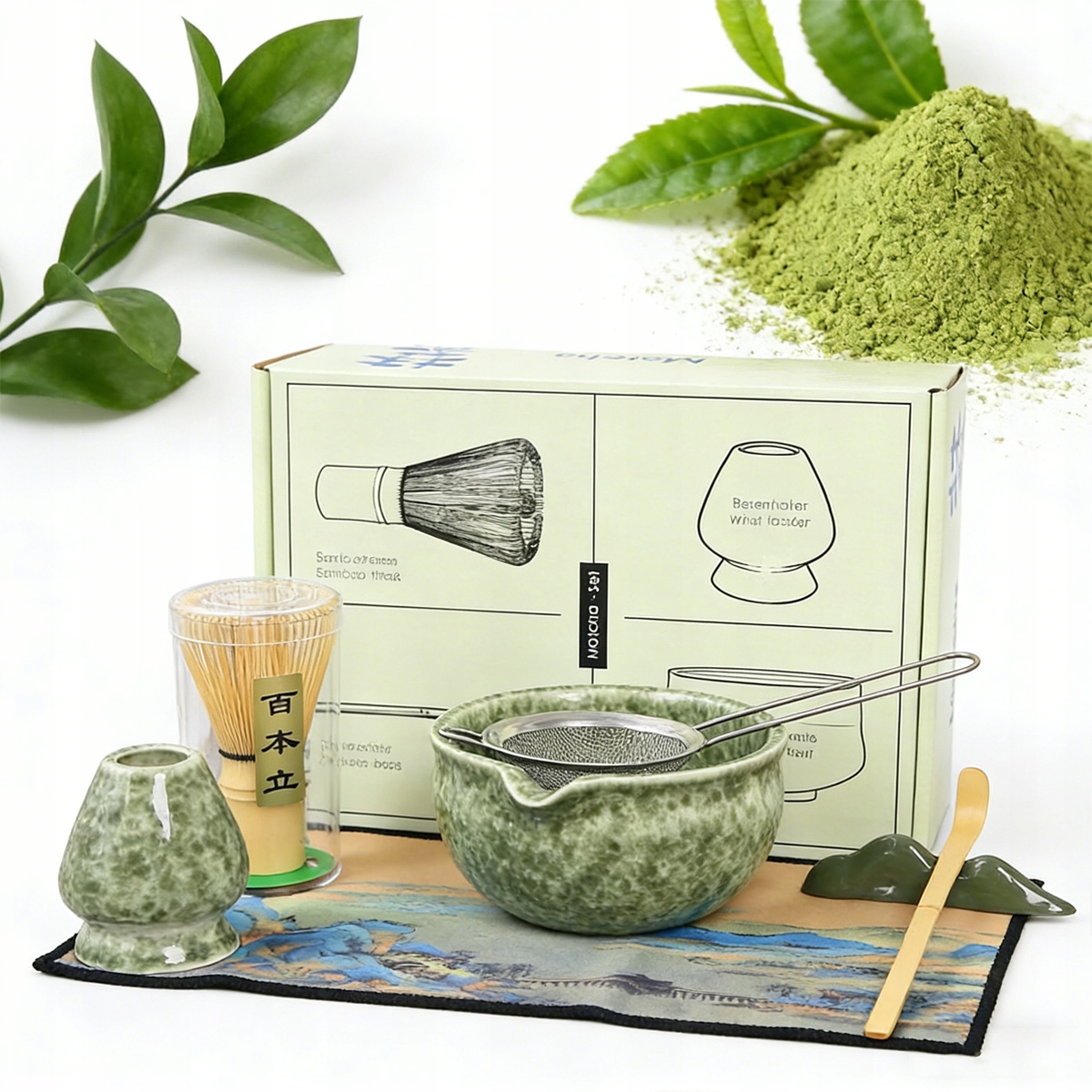 Kompletní Sada Matcha S Ručníkem A Podložkami, Autentický Zážitek