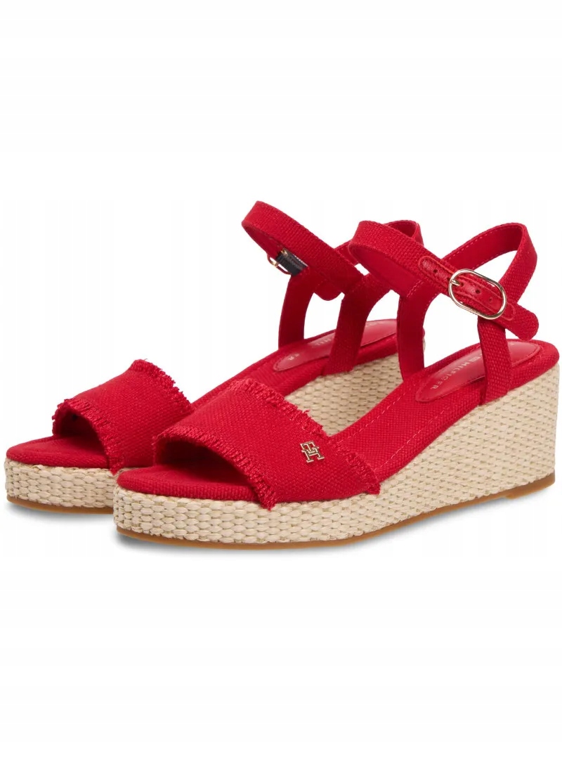 Espadrilky Tommy Hilfiger Mid Woven Wedge Espad Fringe FW0FW09470 Xlg 39