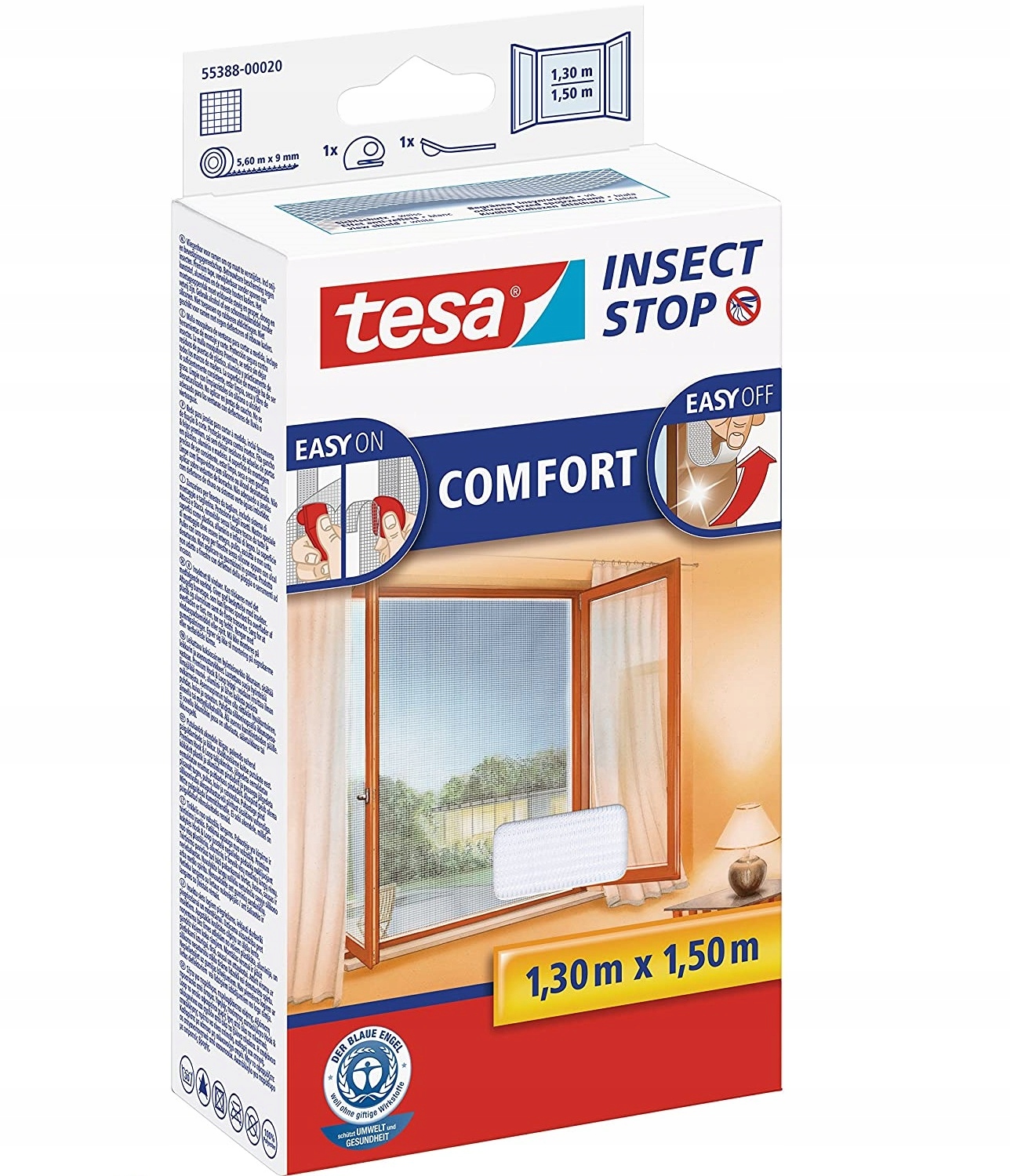 

Moskitiera okienna Tesa Comfort Biała 130cmx150cm