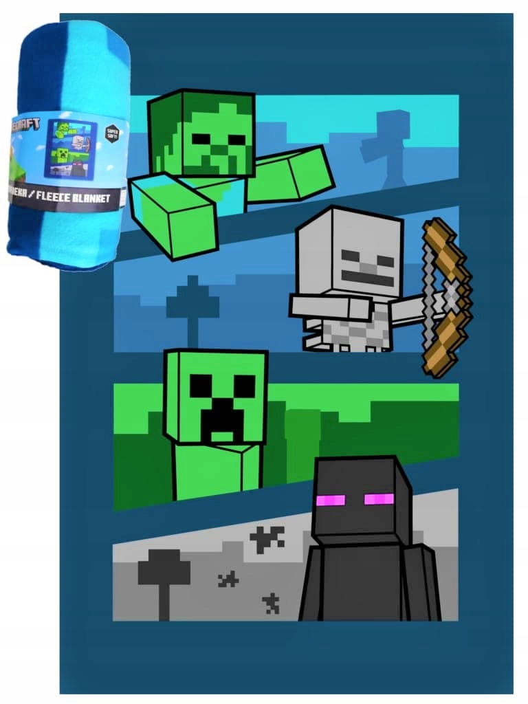 

Koc dziecięcy polarowy Minecraft 100x150 kocyk