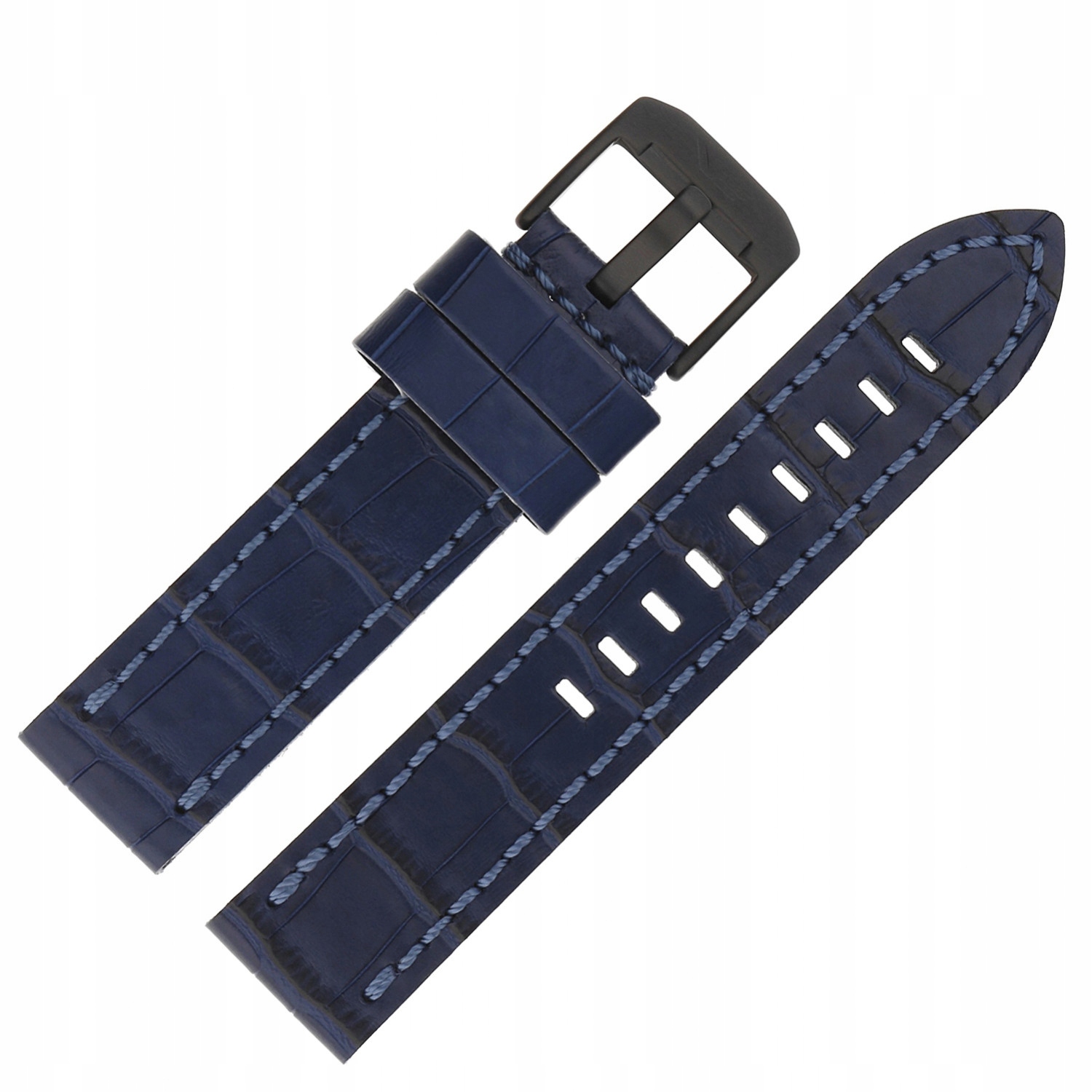 Pásek Almaz Kůže (C654) modrý croco černý