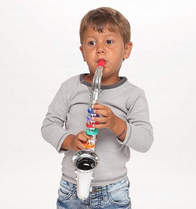 SAKSOFON BONTEMPI DLA DZIECI 8 PRZYCISKÓW Srebrny - 41,5 cm - Prezent! Wiek dziecka 3 lata +