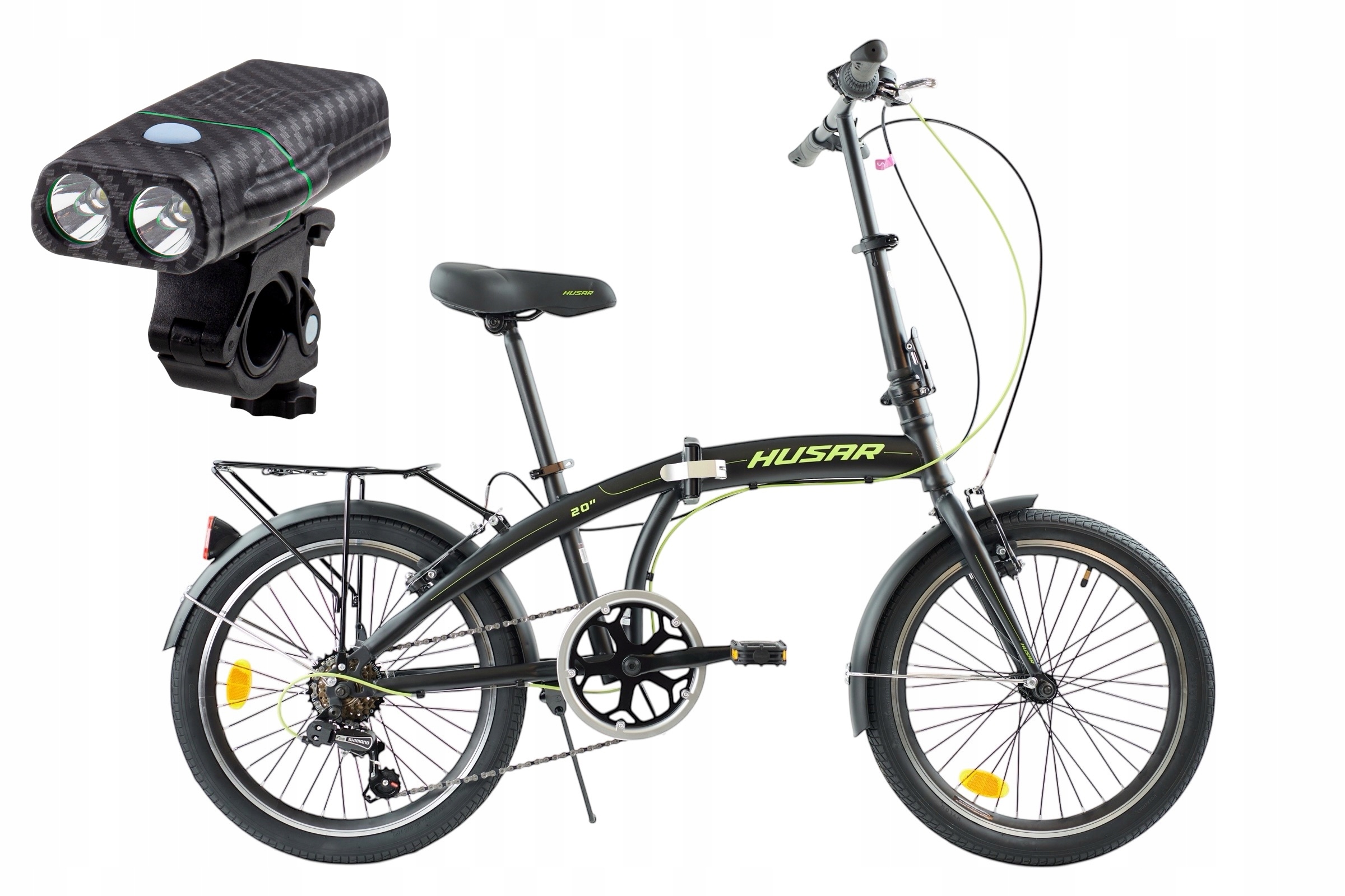 Rower Składany Składak Rama 12 Cali Koło 20 Cali Wzrost 195 cm Led