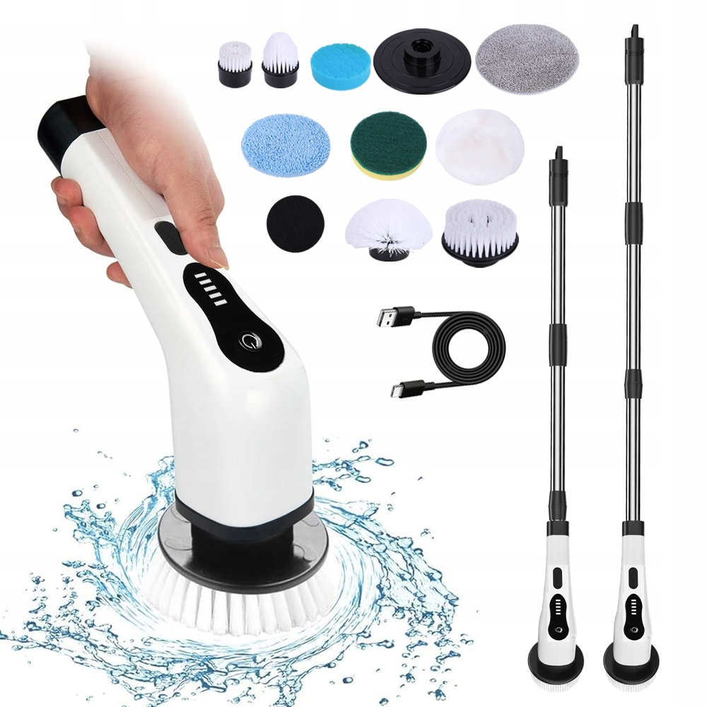 Levně Elektrický Čisticí Kartáč 9v1 Rotační Kartáč Na Úklid A Čištění