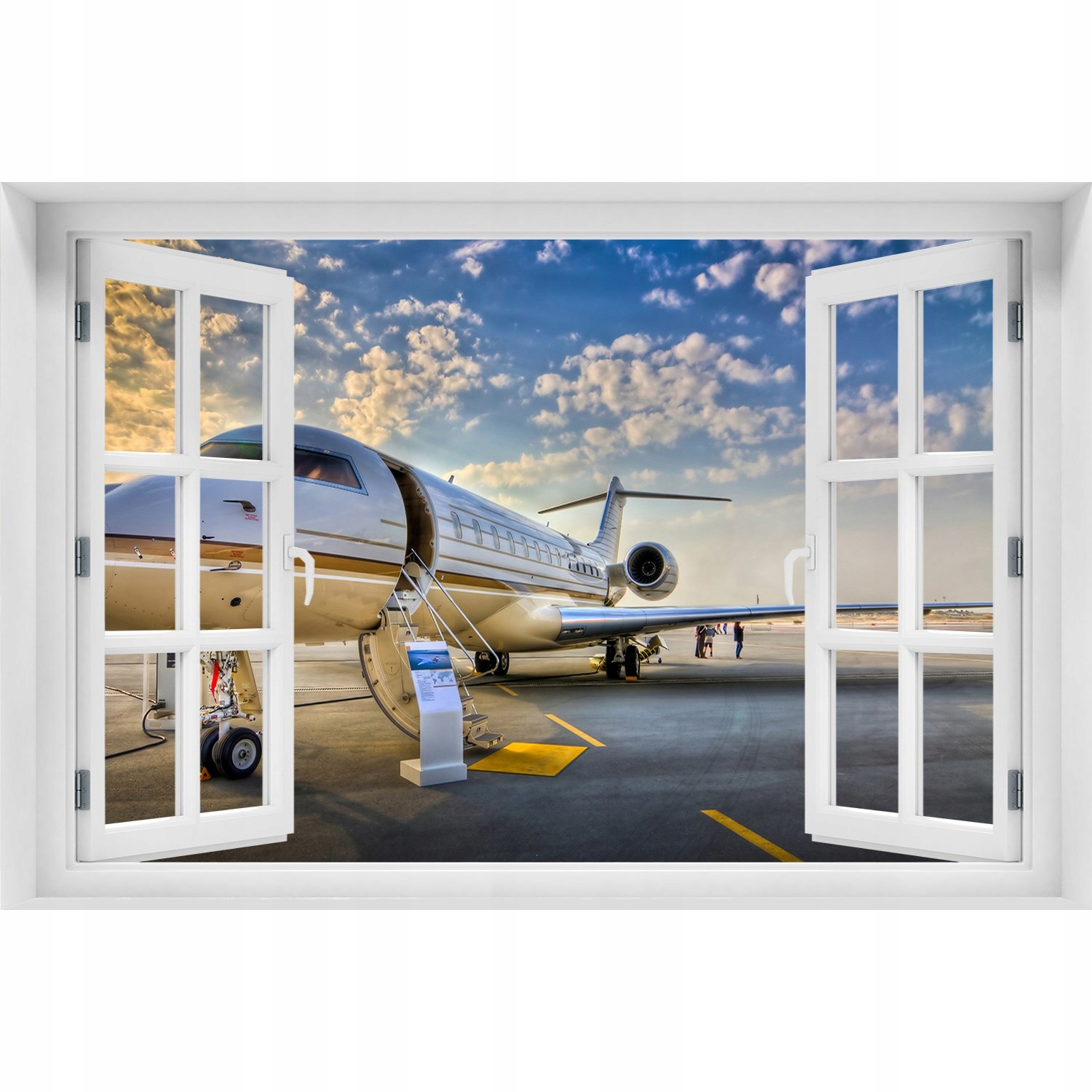 

3D Okno Naklejka na ścianę samoprzylepna Samolot
