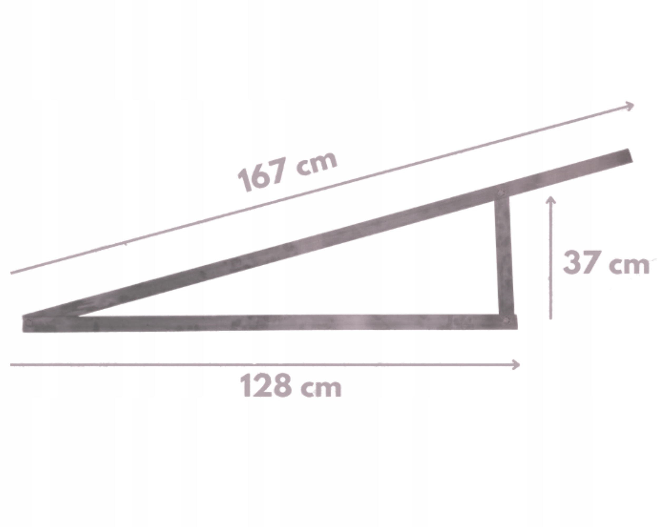Trójkąt montażowy, ekierka Pv 15° pion Do Paneli Fotowoltaicznych śruby