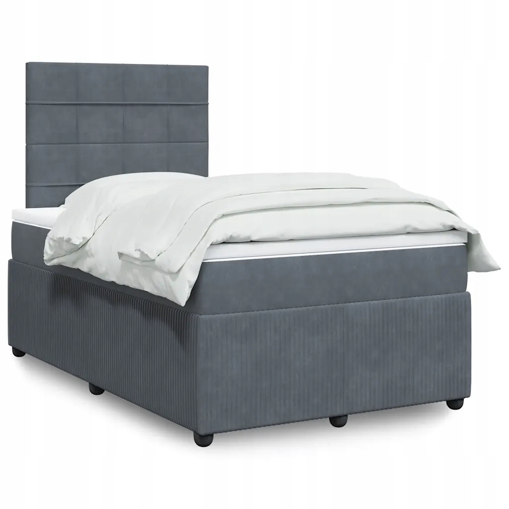 Box spring postel s matrací tmavě šedá 120 x 200 cm samet Šedá 3294611