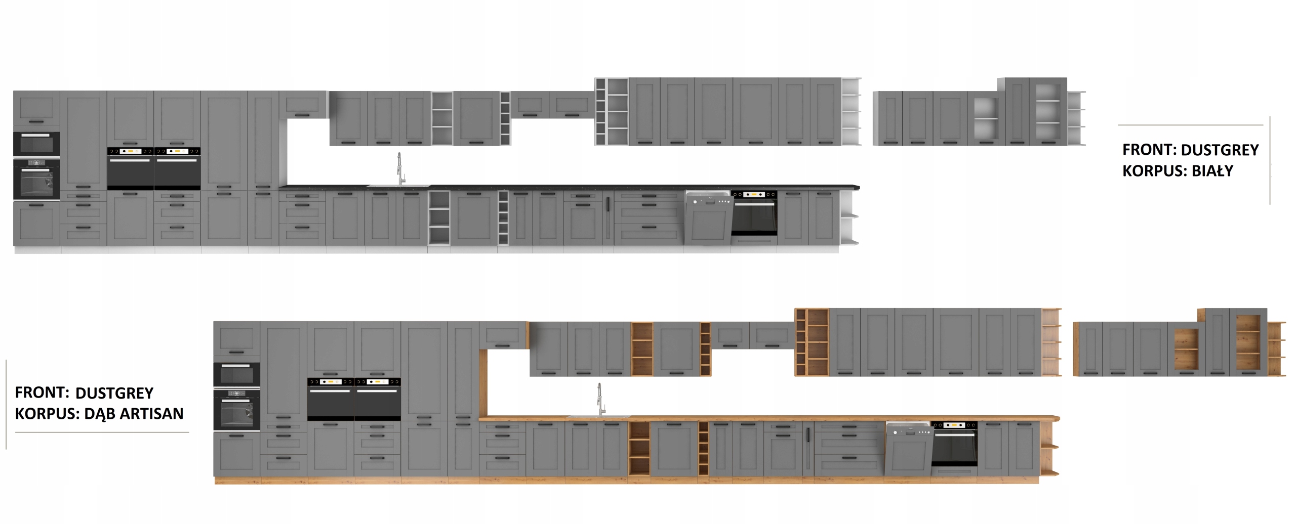 Szafka kuchenna dolna szara 60cm CLAYGREY /WH LUCY Liczba półek 1