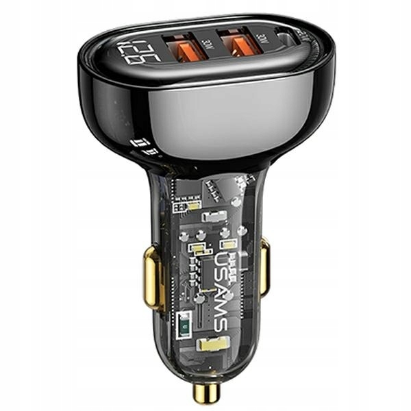Usams Nabíječka automobilová 2x Usb+ Usb-c 80W Fast Charge černá CC159CC01