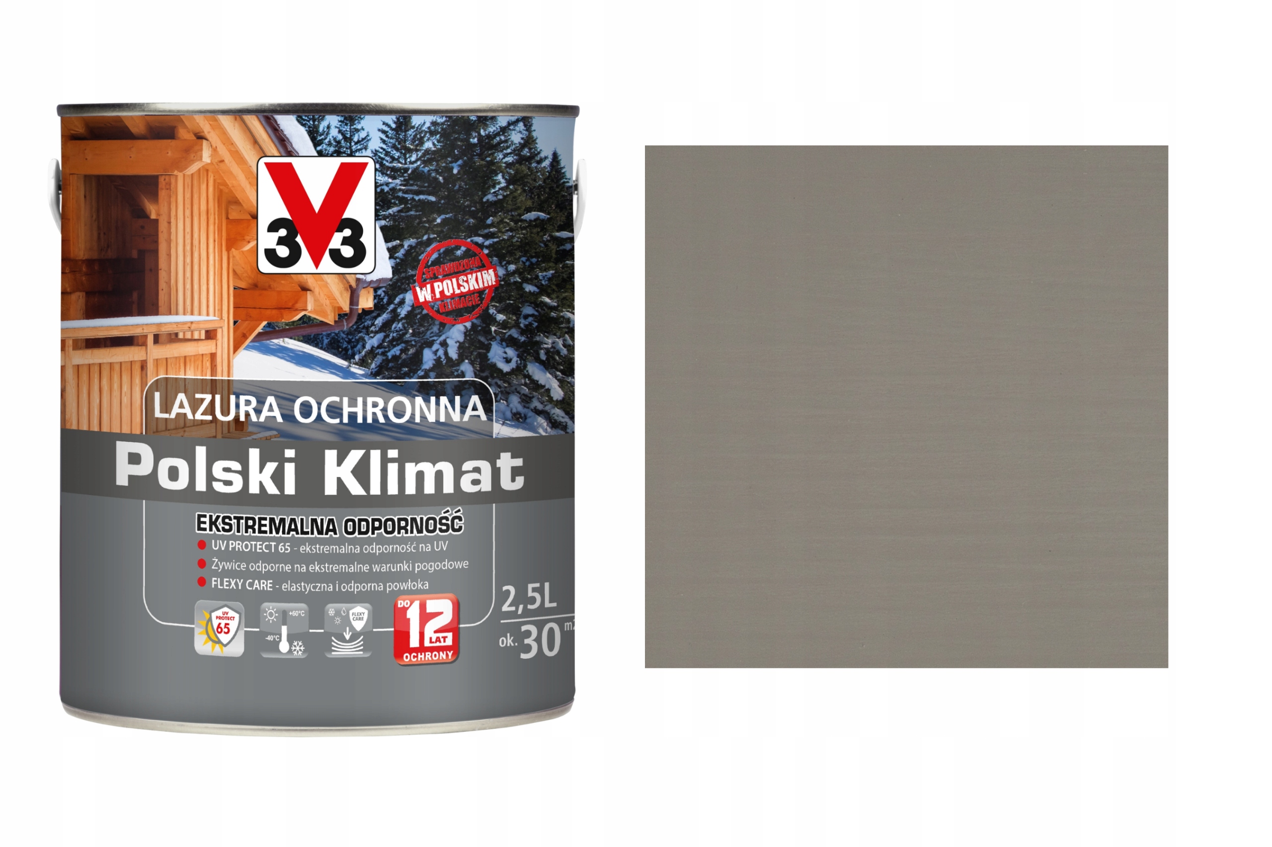 Lazura V33 Polski Klimat 12 lat Szary 2,5L