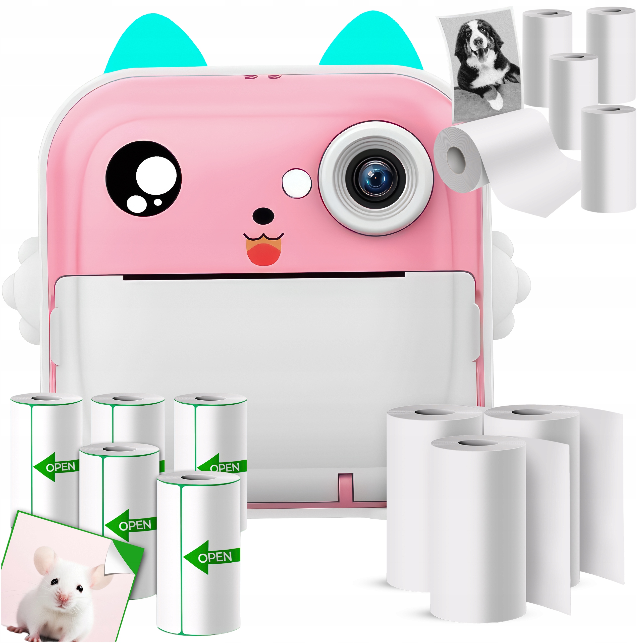 Drukuś 3.0 Pro Drukarka Termiczna Do Zdjęć Aparat Fotograficzny 13 Rolek