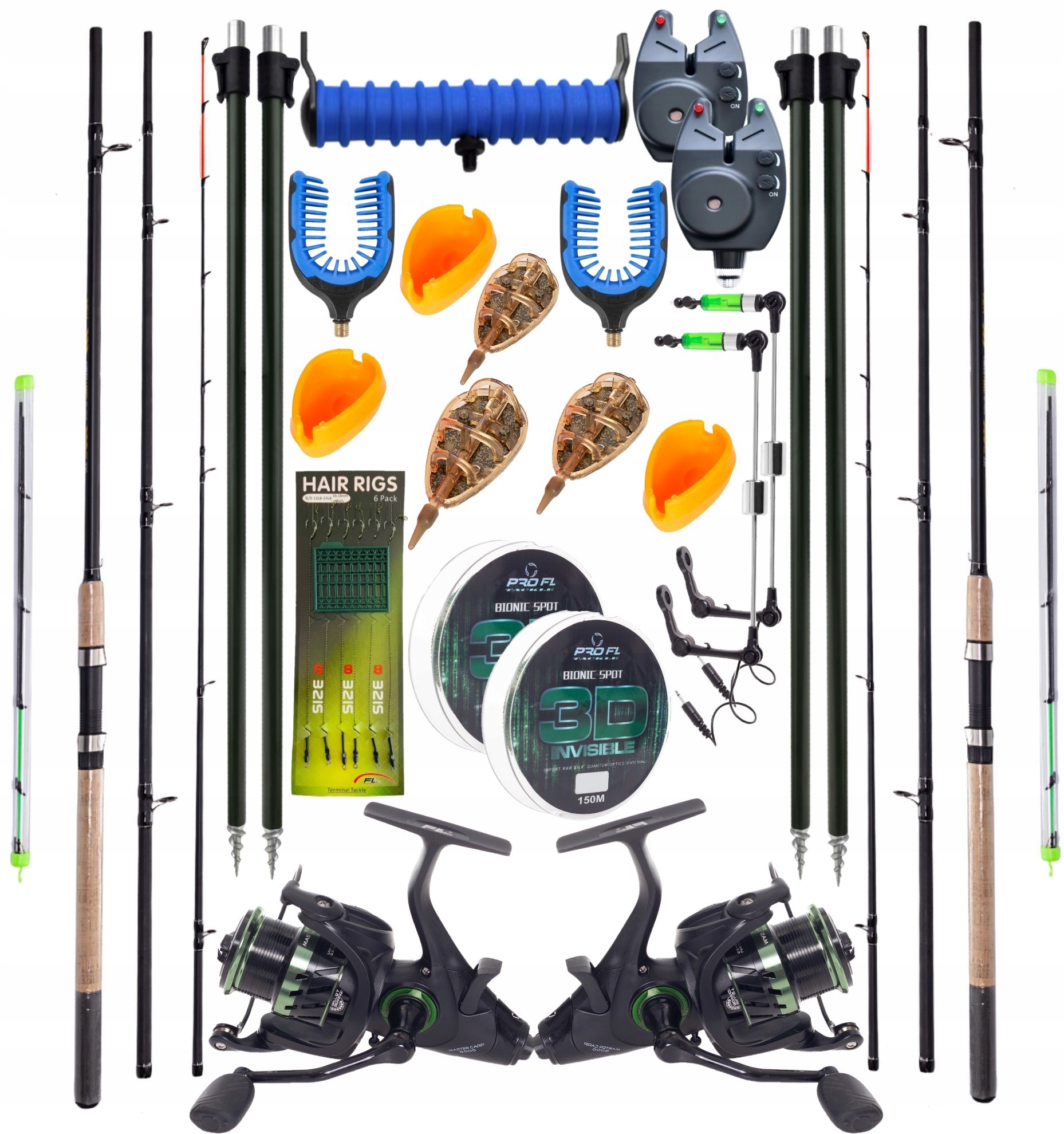 Zestaw Wędkarski 2X Wędka Feeder 2X Kołowrotek Master Feeder Akcesoria