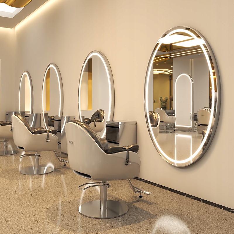 Kadeřnická konzola barberská zrcadlo pro kadeřnictví 150x90 Led Pro