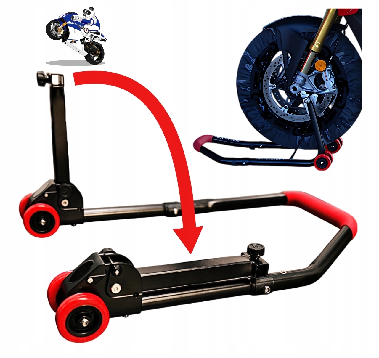 Predný skladací Stojan na motocykel pre zdvihák motocykel