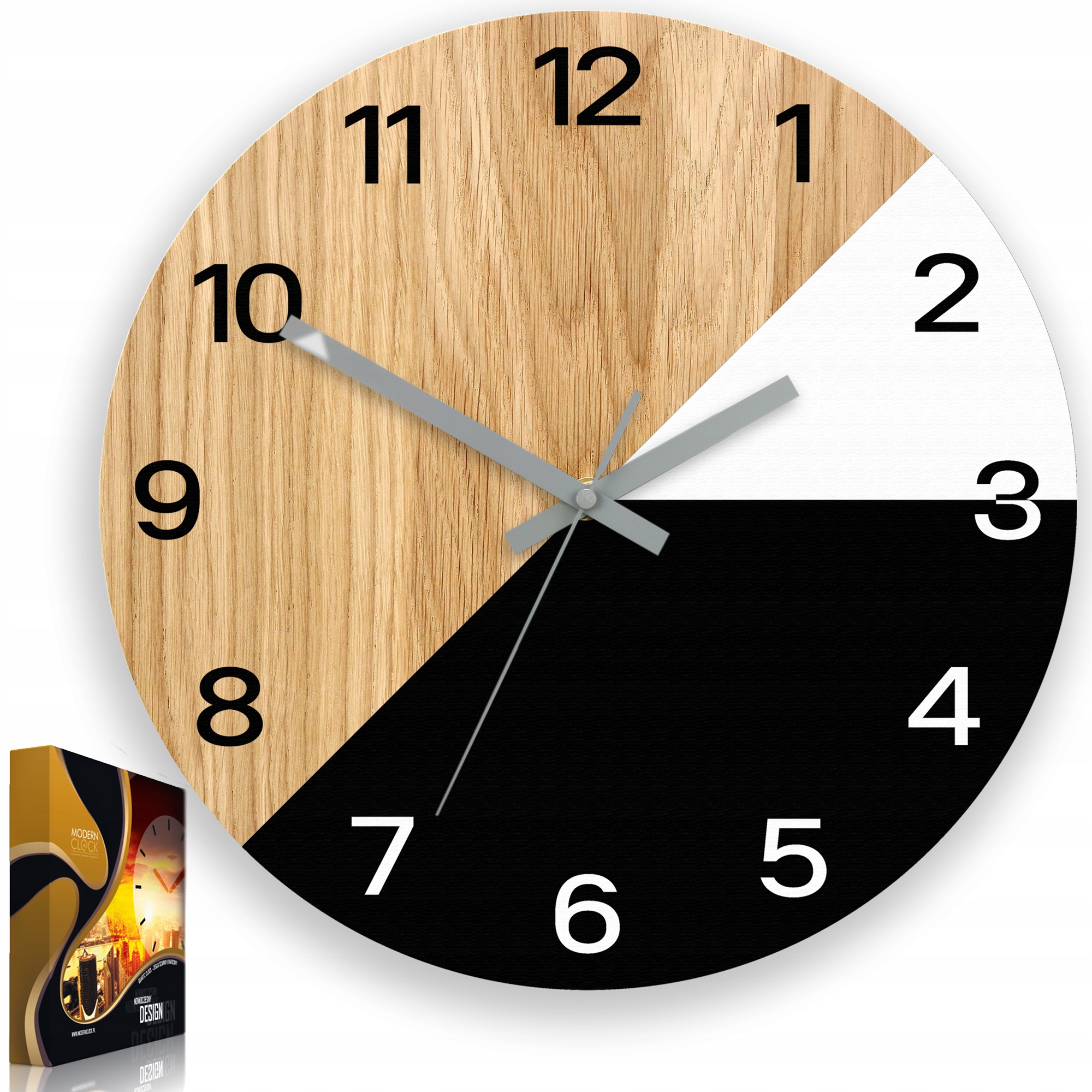 

Zegar ścienny drewniany Teksas 33cm Cichy