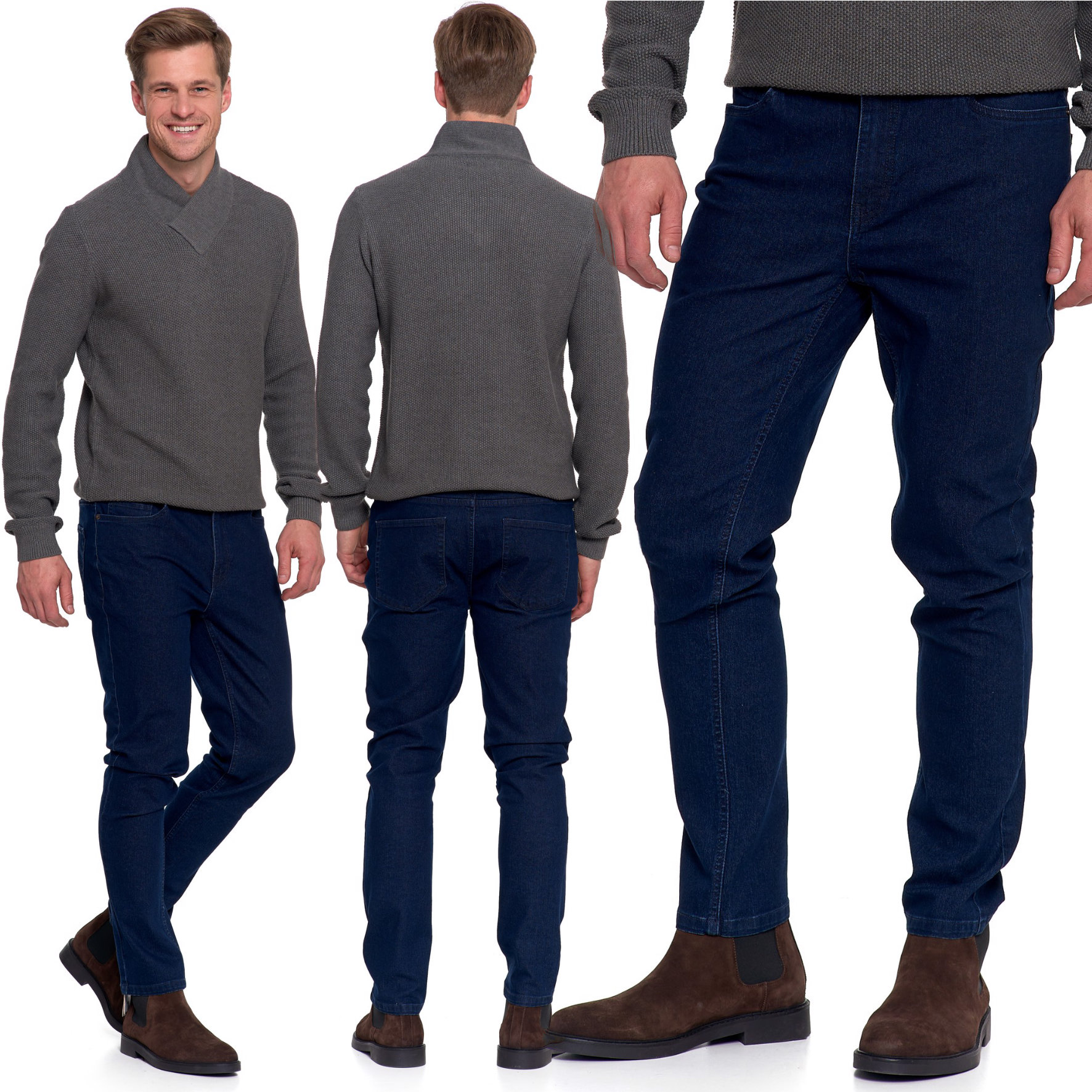 Pánské Džínové Kalhoty Jednoduché Moraj Klasické Džíny Modré Módní 31