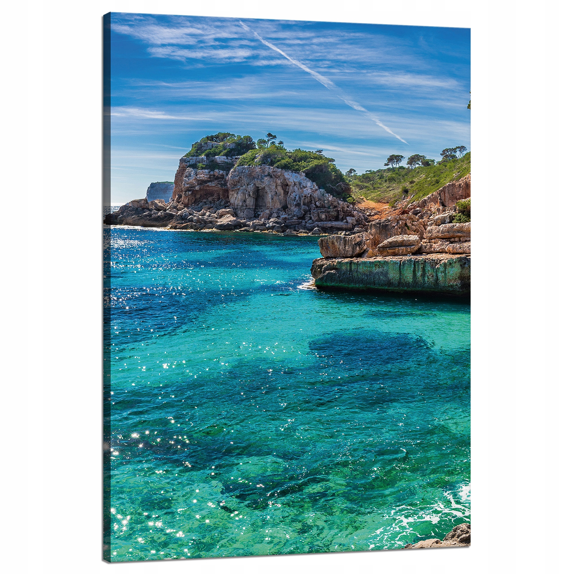 Obraz na plátně Krajina Skály Voda Stromy Slunce 80x120 cm