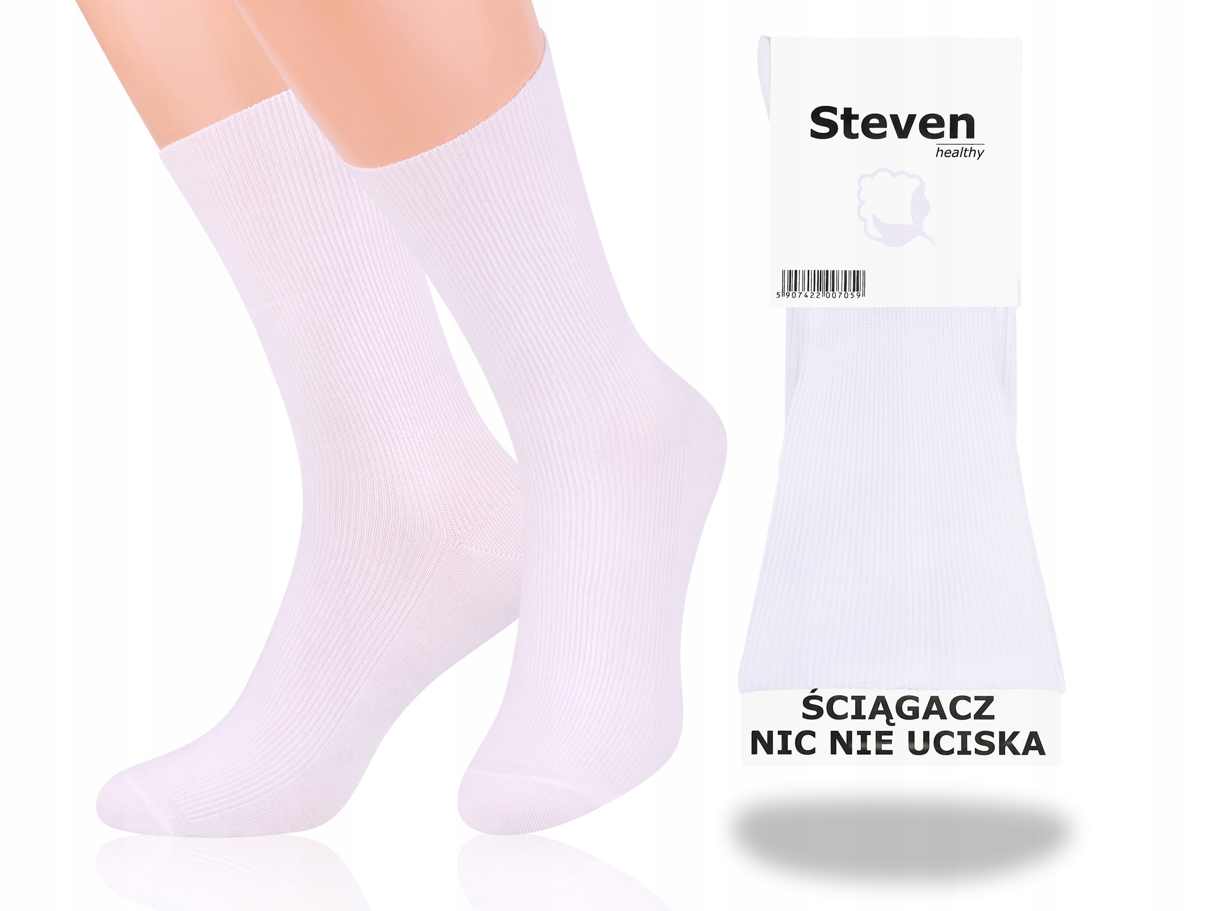 

Steven 018 Skarpety Bezuciskowe Biały 43-46