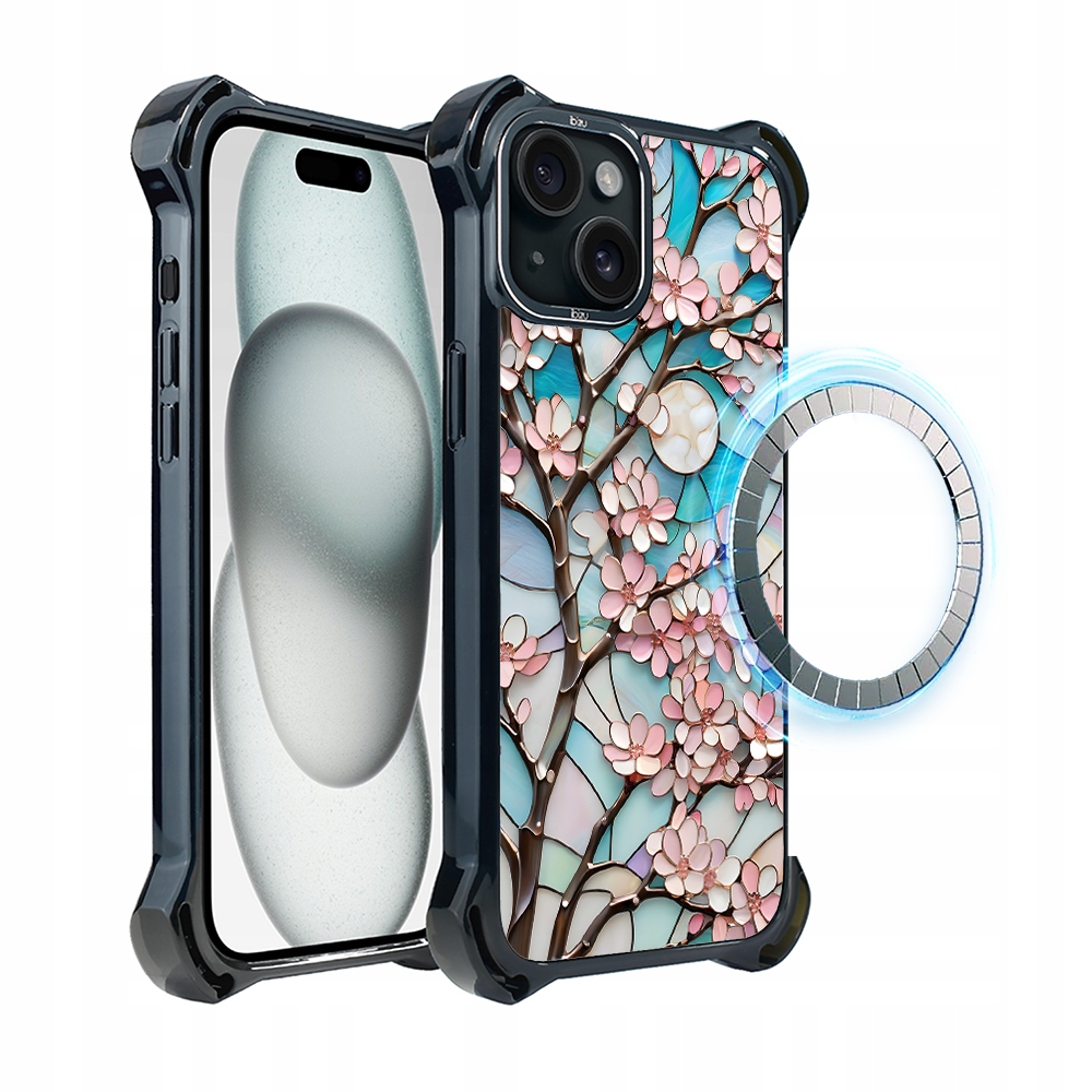 Pouzdro pro iPhone 15 Plus Ibizu DropGuard Ultra s MagSafe, Měsíční Višeň