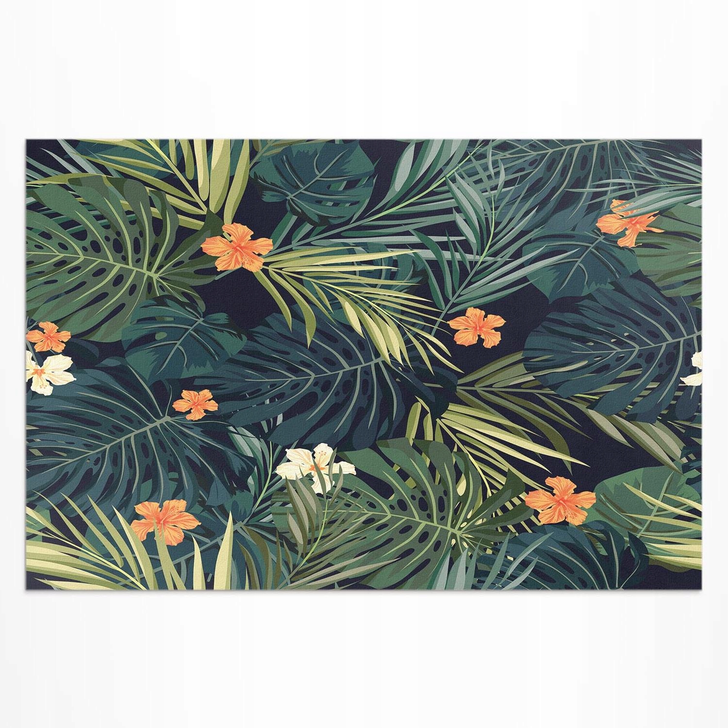 Vinylový vonkajší chodník Vegetácia listy a kvety vintage 150 x 255 cm