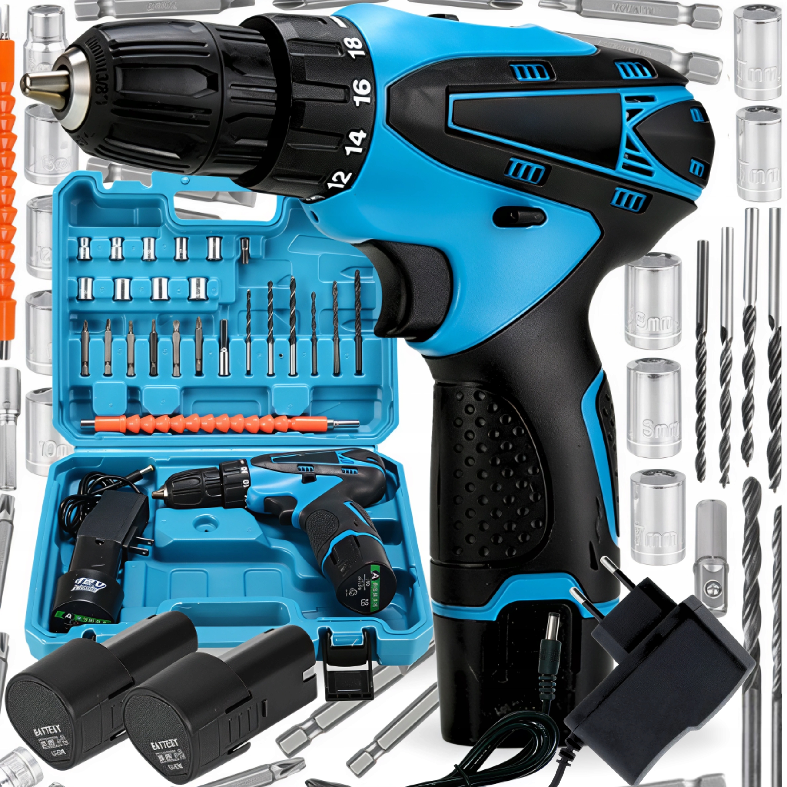 Wiertarko Wkrętarka Akumulatorowa 12V 2X Akumulator Zestaw XL Walizka