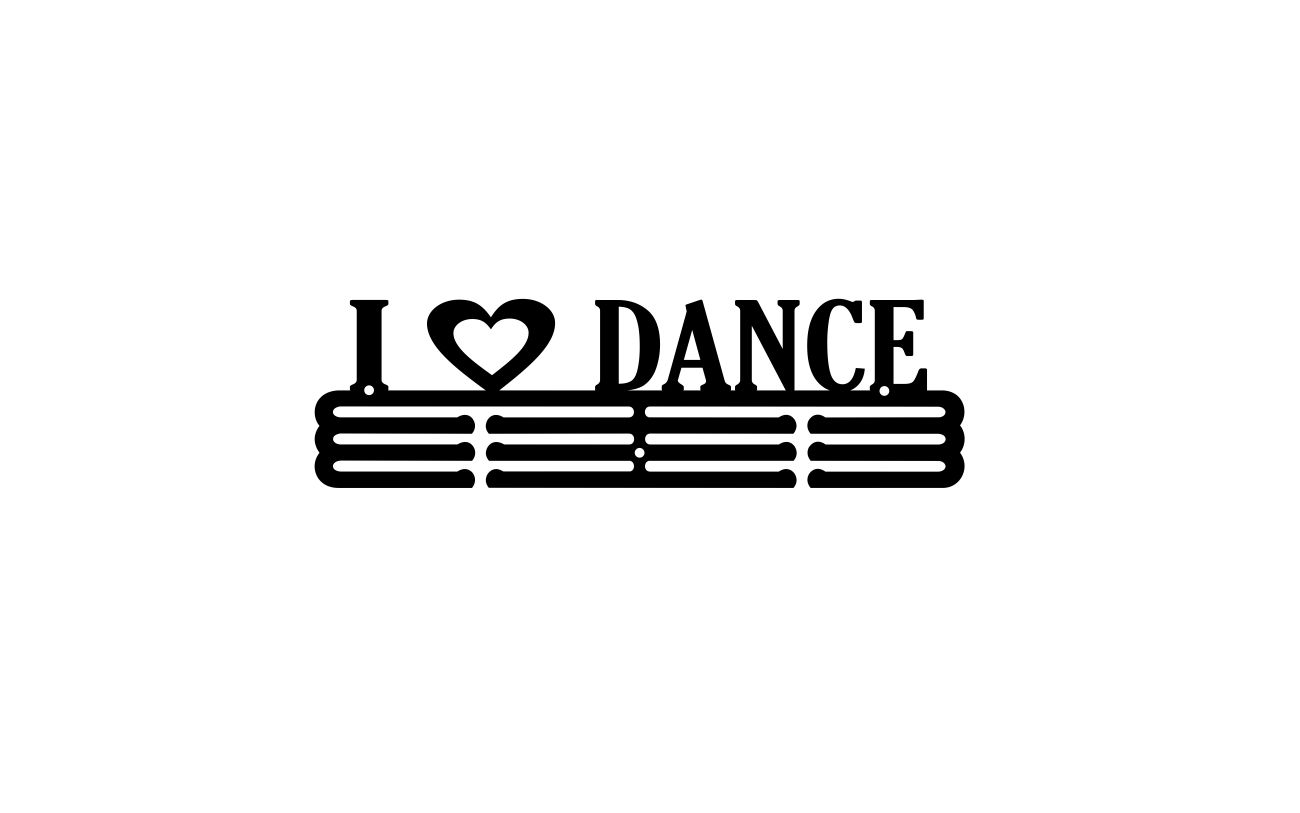 

I Love Dance #3 Czarny Wieszak na medale 40cm