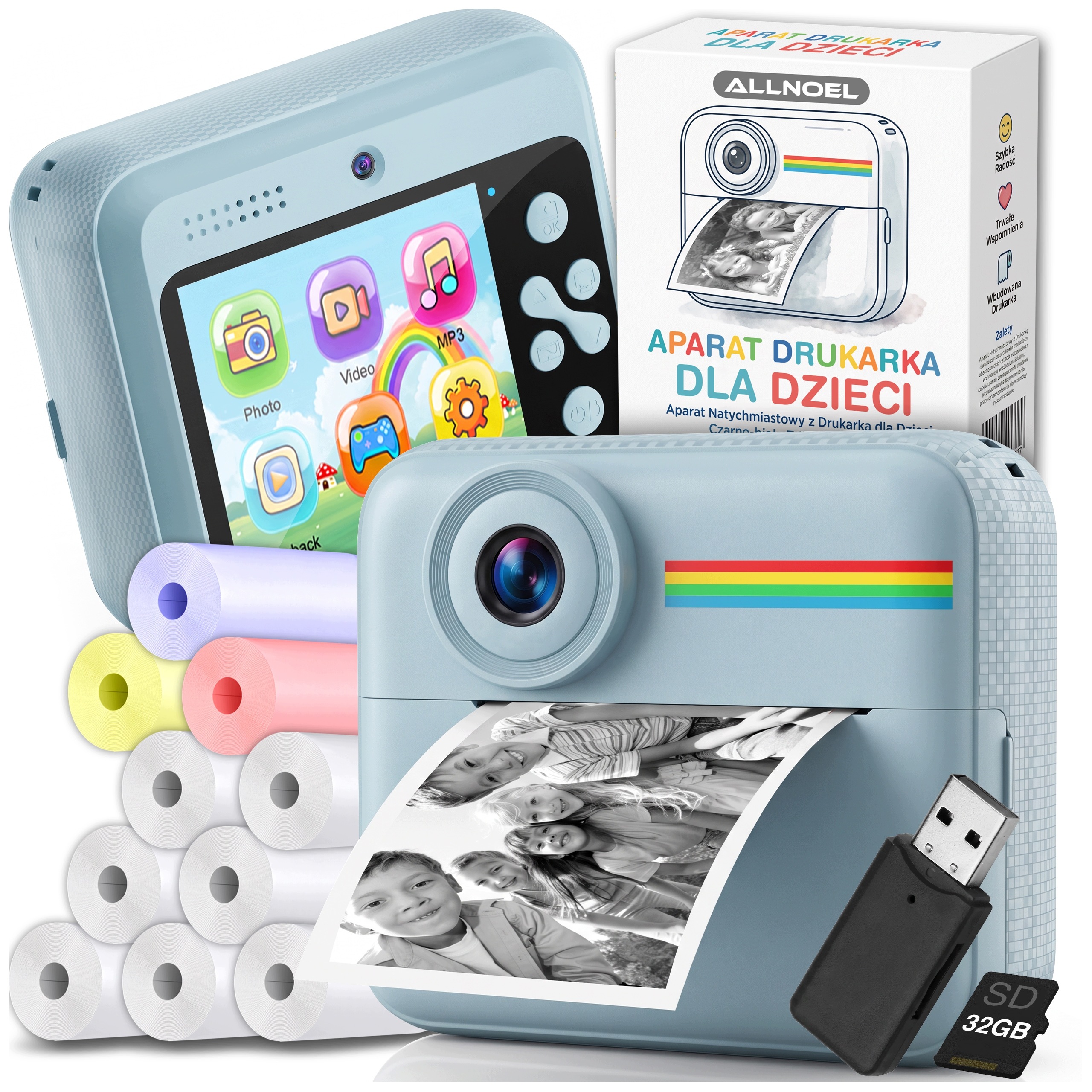 Instantní Fotoaparát Pro Děti Dotykový Tisková Lampa Pro Tisk 32 Gb