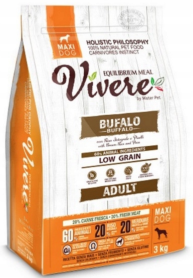 Vivere Maxi Adult Buffalo 3kg Krmivo s buvolem pro velká plemena