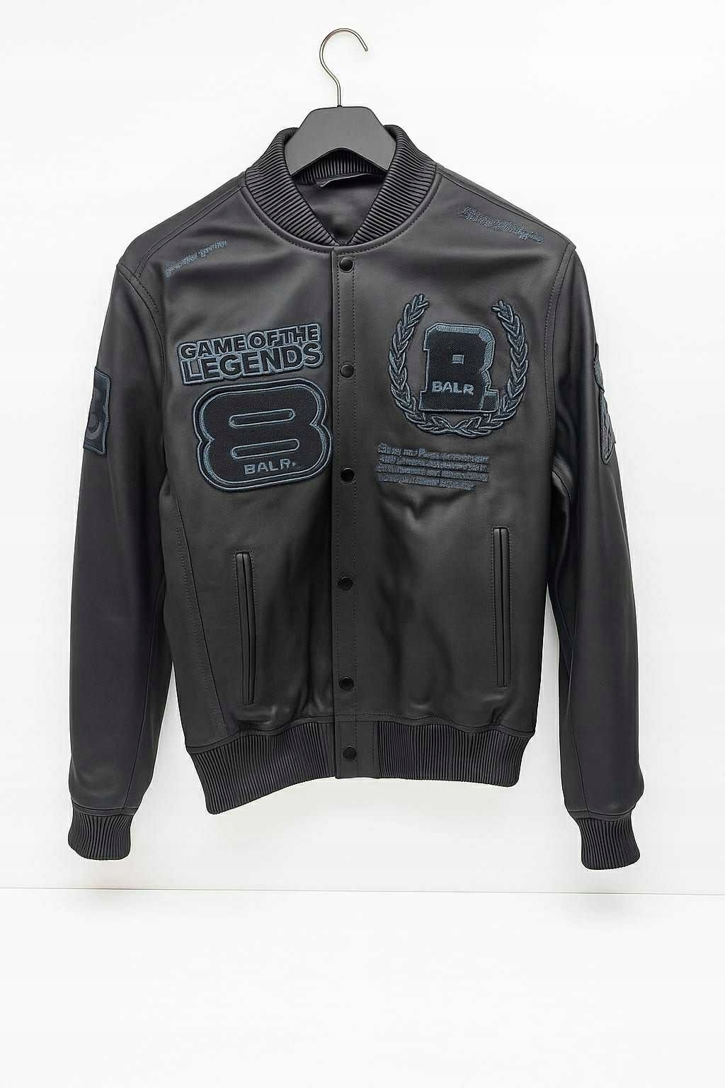 Pánská bunda Balr bomber varsity černá, výšivky, streetwear