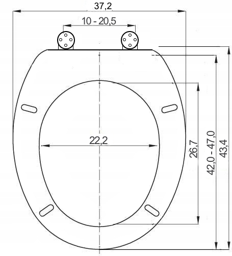 DESKA WC SEDESOWA KLOZETOWA TOALETOWA WOLNOOPADAJACA UNIWERSALNA MDF bambus Długość 37 cm
