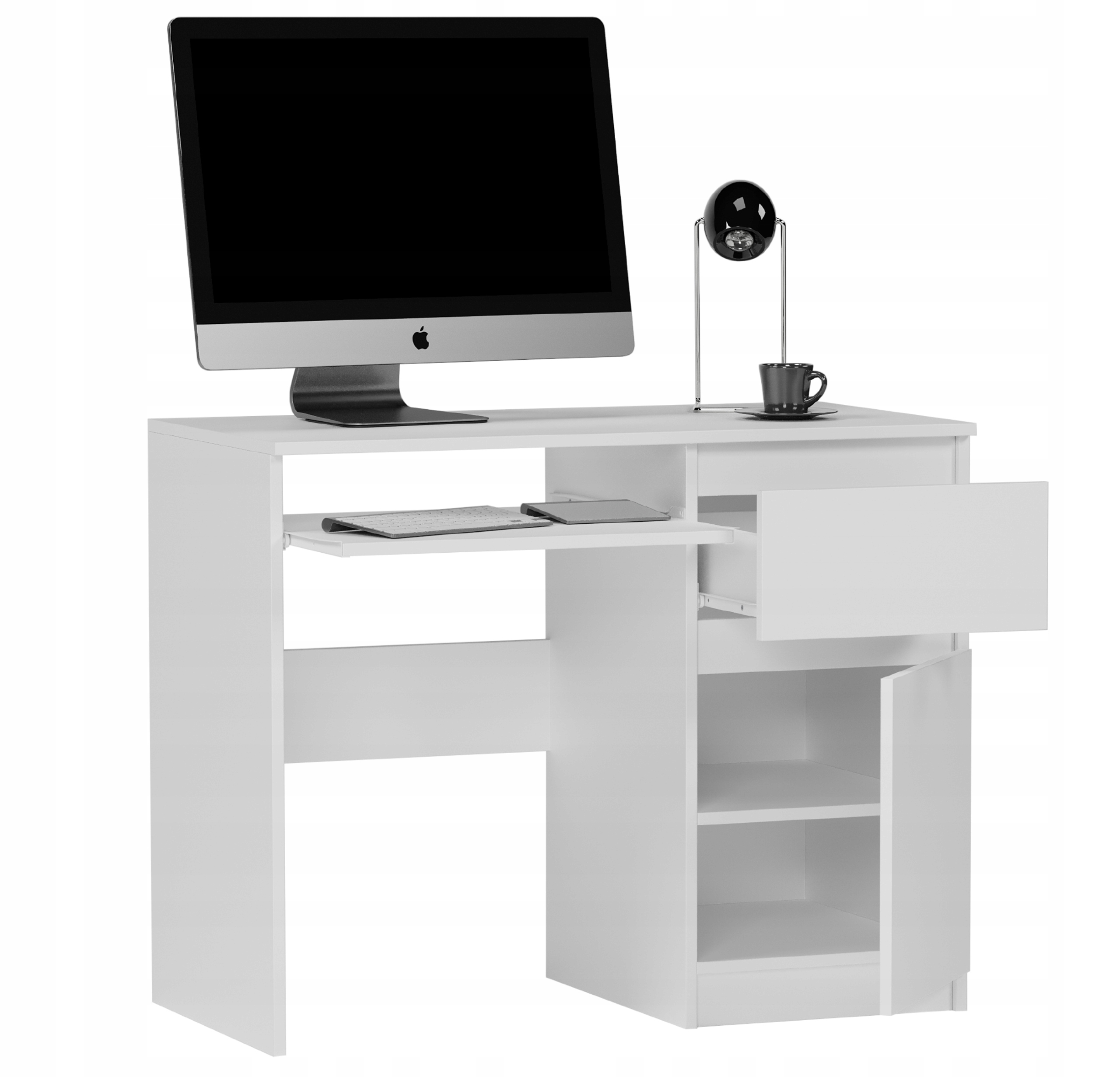 Meble Biurko komputerowe stolik 90cm białe N-33