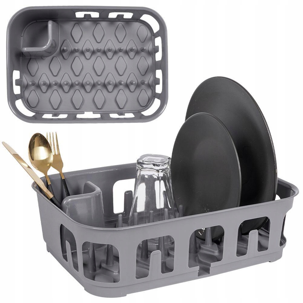 SUSZARKA OCIEKACZ NA NACZYNIA I SZTUĆCE MODERNA Kolor srebrny