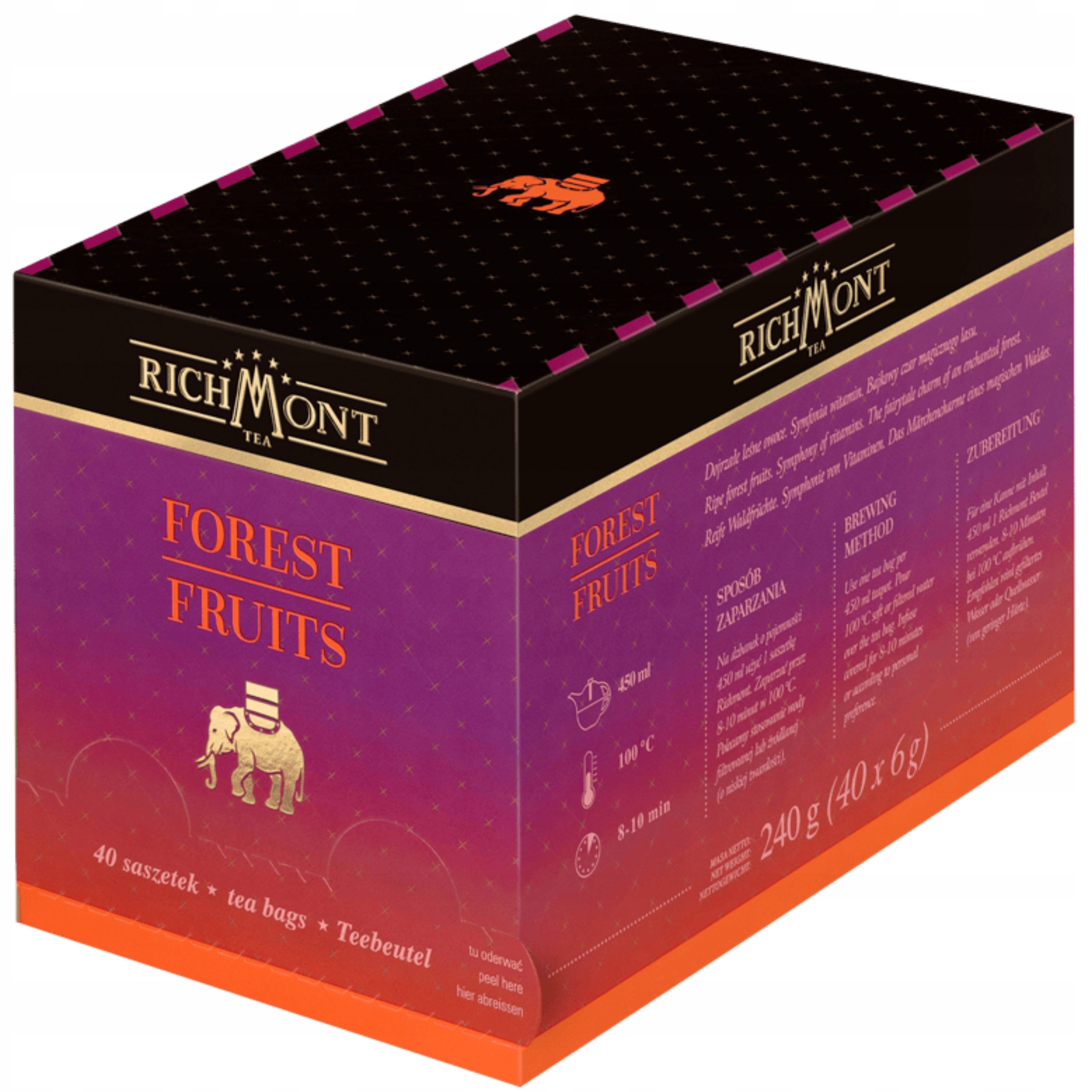 Levně Richmont Čaj v sáčcích Ovocný Forest Fruits Lesní Ovoce 40 sáčků