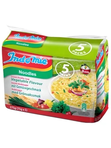 Levně 4 x instantní těstovinová polévka s zeleninovou příchutí 5 x 75 g Indomie
