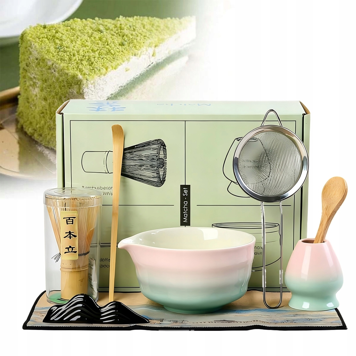 Levně 8 Ks Dárková Sada Na Čaj Matcha Čajová Sada Matcha Keramika