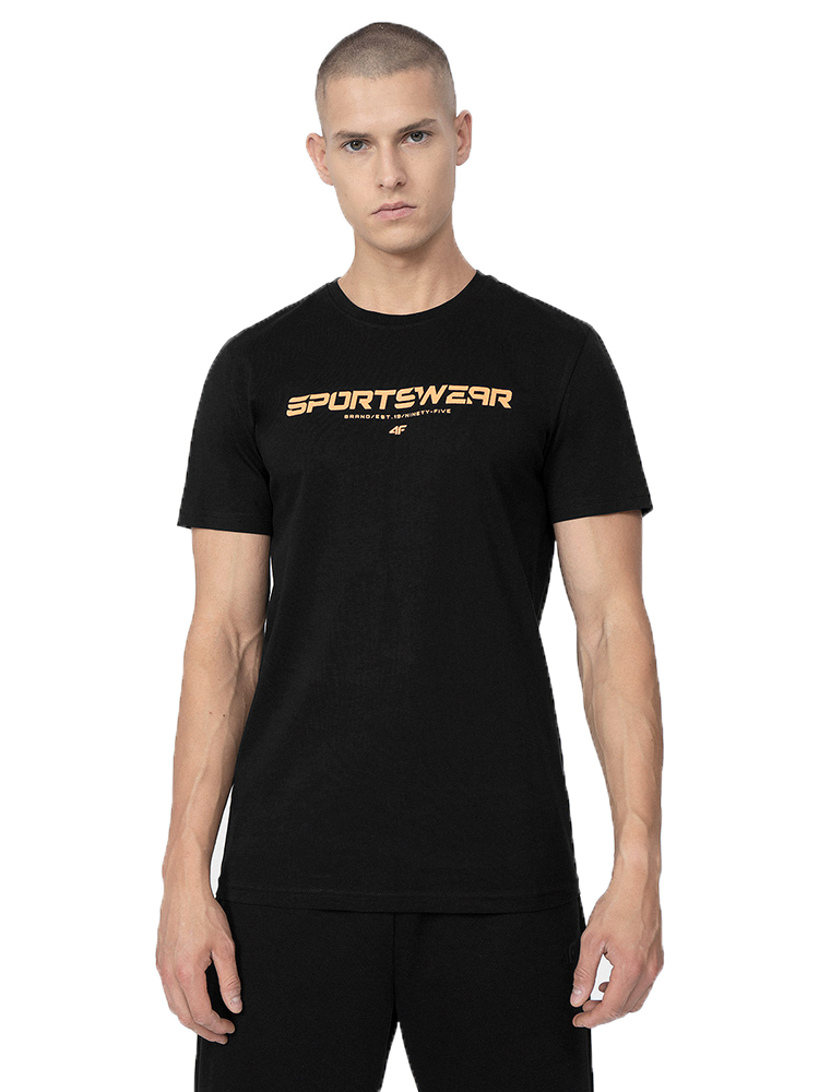 4F KOSZULKA MĘSKA BAWEŁNIANA T-SHIRT SPORTOWY Kolor czarny