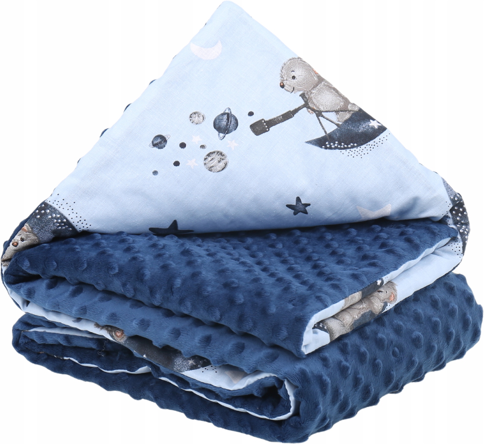 BABYMAM ОДЕЯЛО ДВУСТОРОННИЙ MINKY ХЛОПОК 75x100CM