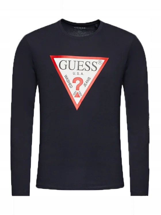 Guess tričko s dlouhým rukávem Cn Ls Original Logo kulatý velikost L