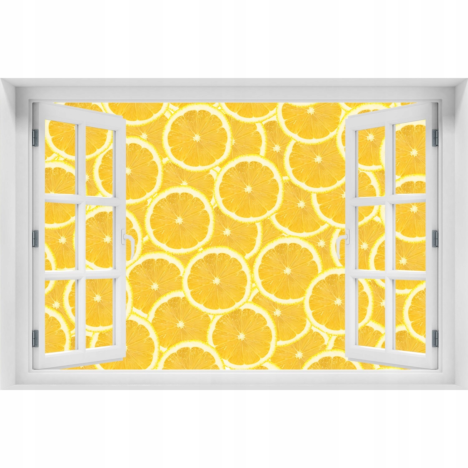 

3D Okno Naklejka na ścianę Plastry cytryny 150x100